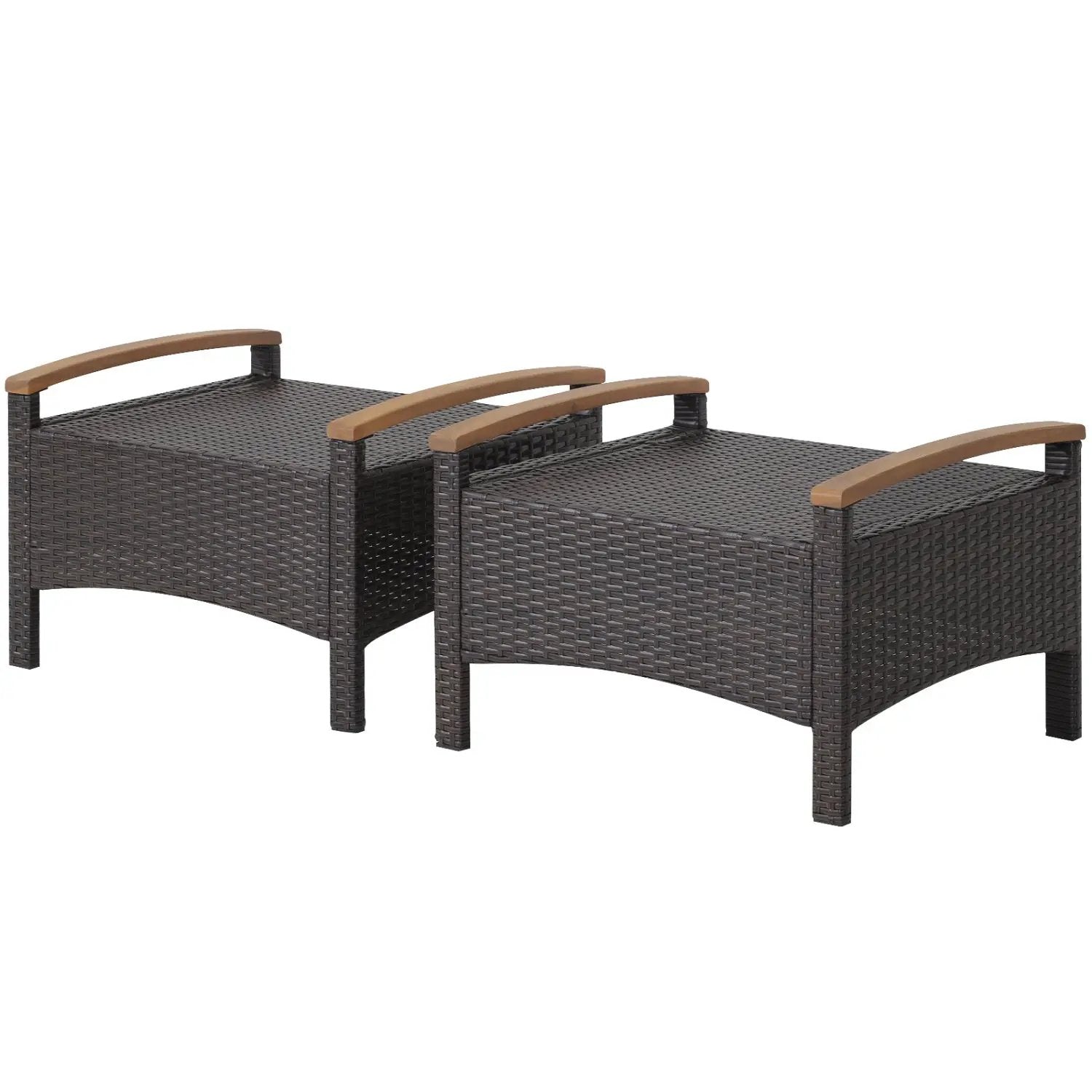 Wicker Patio Ottoman Set of 2 with Cushion by DirectDeals