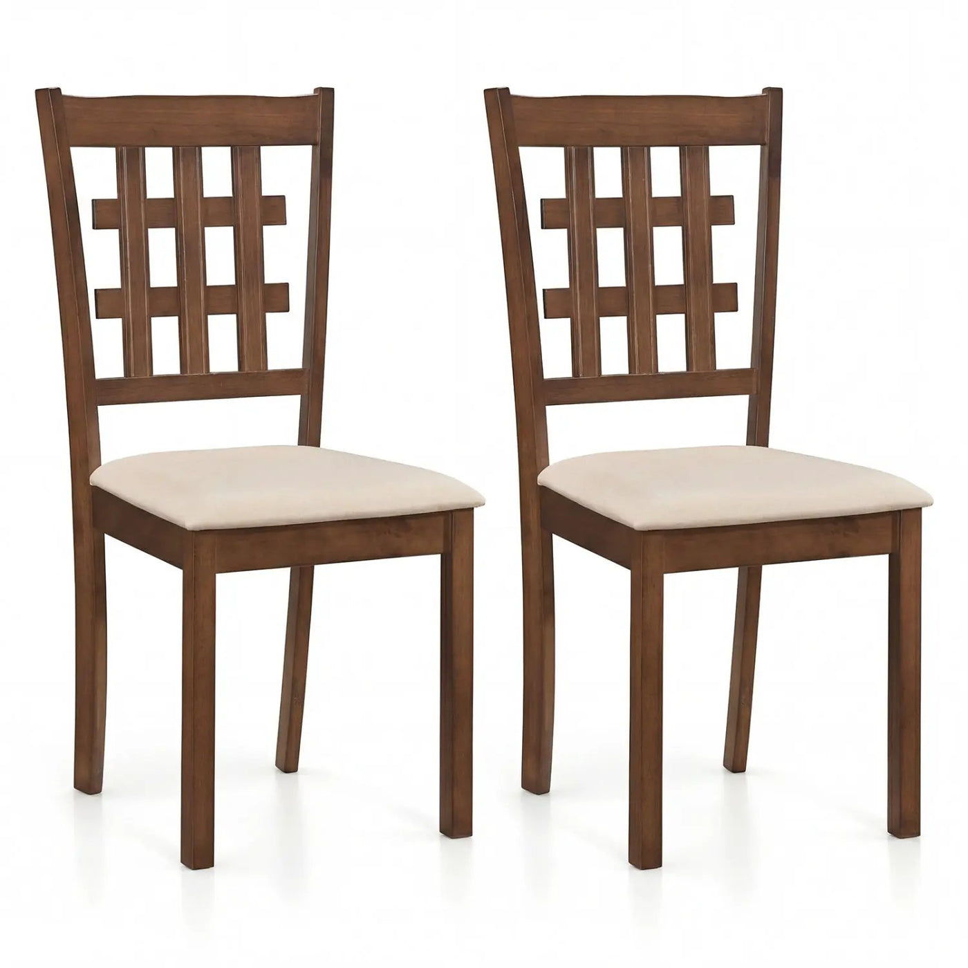 Set of 2 Wood Kitchen Chairs with Faux Leather Upholstered Seat by DirectDeals
