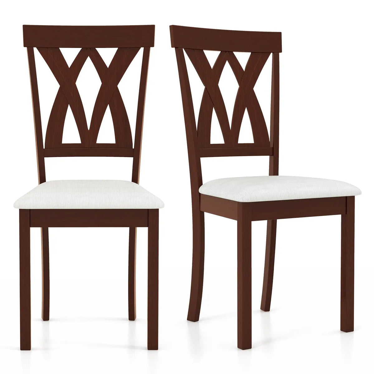 Set of 2 Wood Kitchen Chairs with Faux Leather Upholstered Seat by DirectDeals