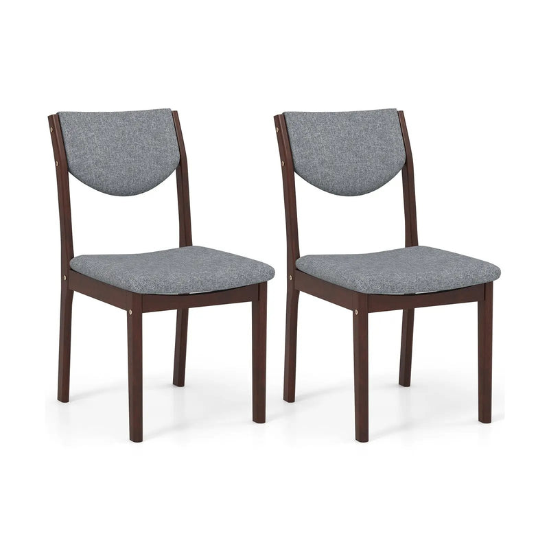 Set of 2 Wood Kitchen Chairs with Faux Leather Upholstered Seat by DirectDeals