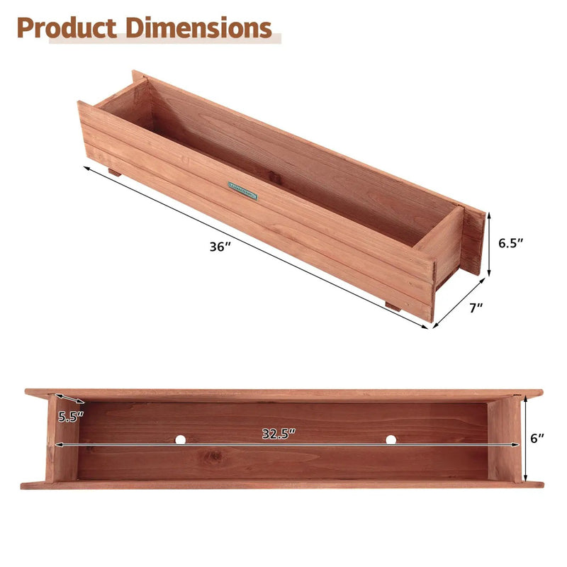 Wooden Raised Garden Bed Planter Box Set of 2 - Brown by DirectDeals