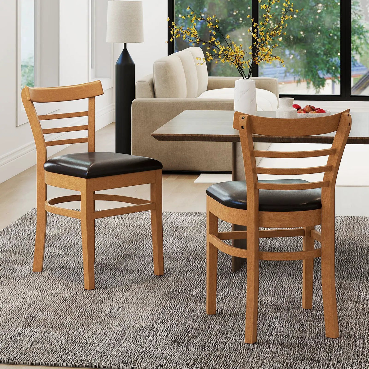 Set of 2 Wooden Dining Chair with Rubber Wood Legs for Restaurant by DirectDeals