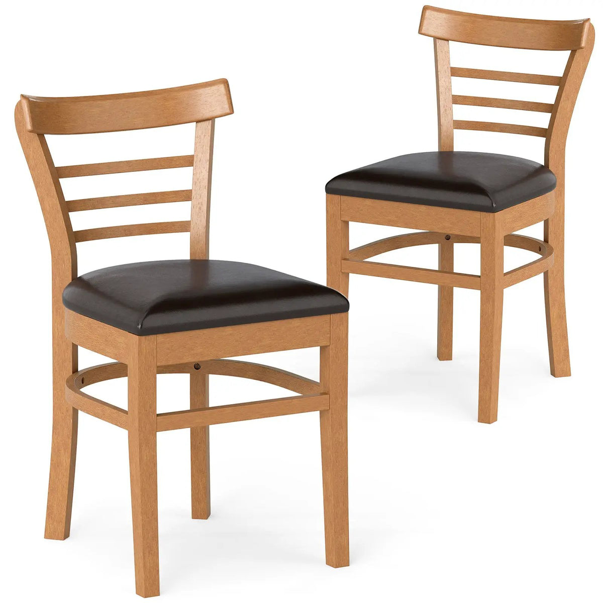 Set of 2 Wooden Dining Chair with Rubber Wood Legs for Restaurant by DirectDeals