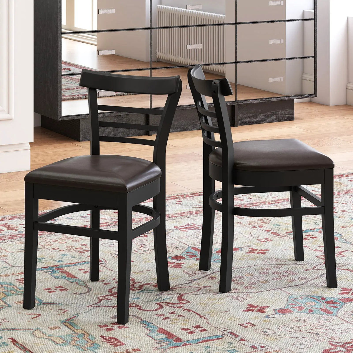 Set of 2 Wooden Dining Chair with Rubber Wood Legs for Restaurant by DirectDeals