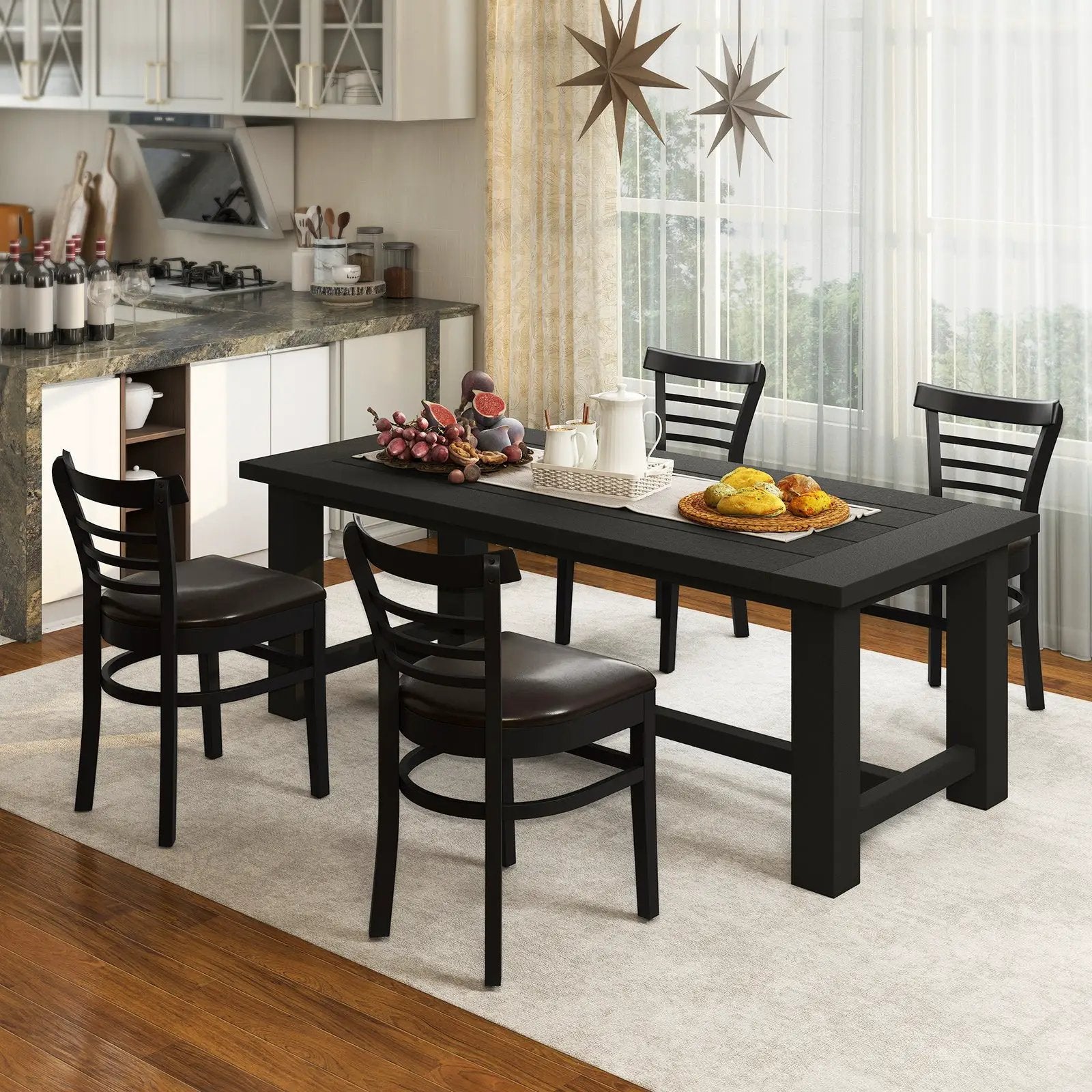 Set of 2 Wooden Dining Chair with Rubber Wood Legs for Restaurant by DirectDeals