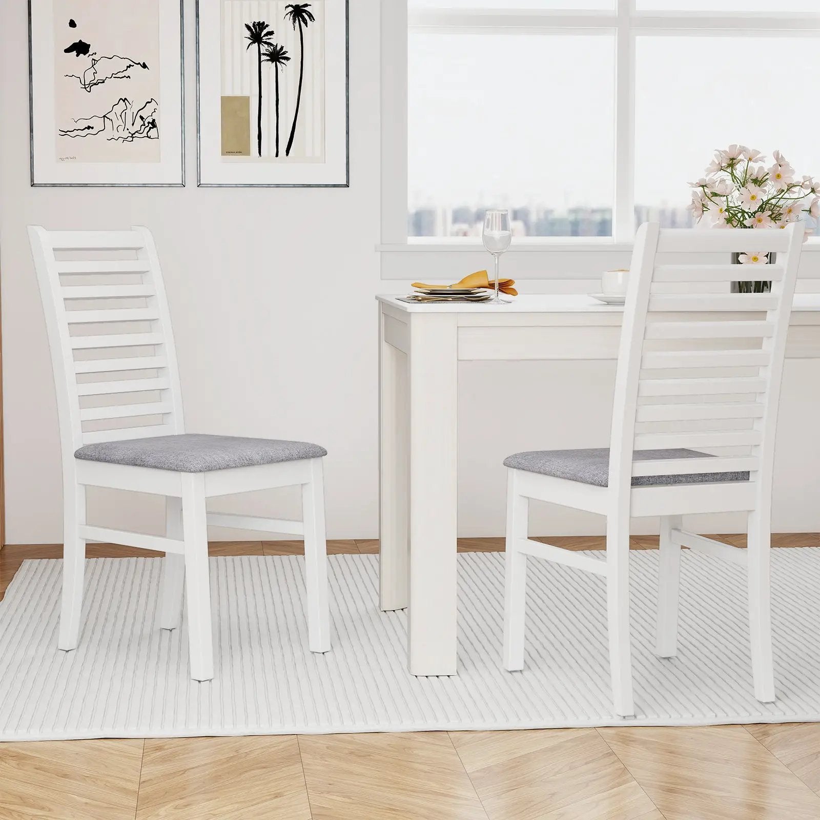 Set of 2 Wooden Dining Chair with Rubber Wood Legs for Living Room by DirectDeals