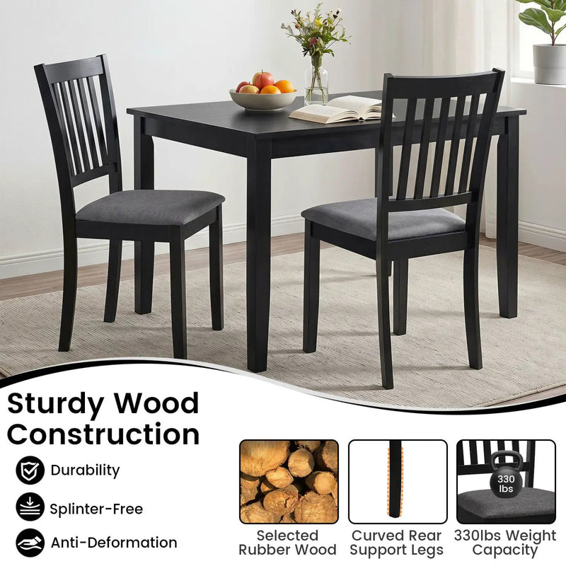 Upholstered Dining Chairs Set of 2 with Rubber Wood Frame by DirectDeals