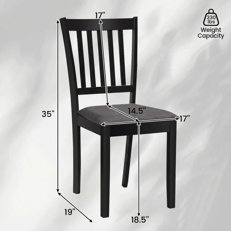Upholstered Dining Chairs Set of 2 with Rubber Wood Frame by DirectDeals