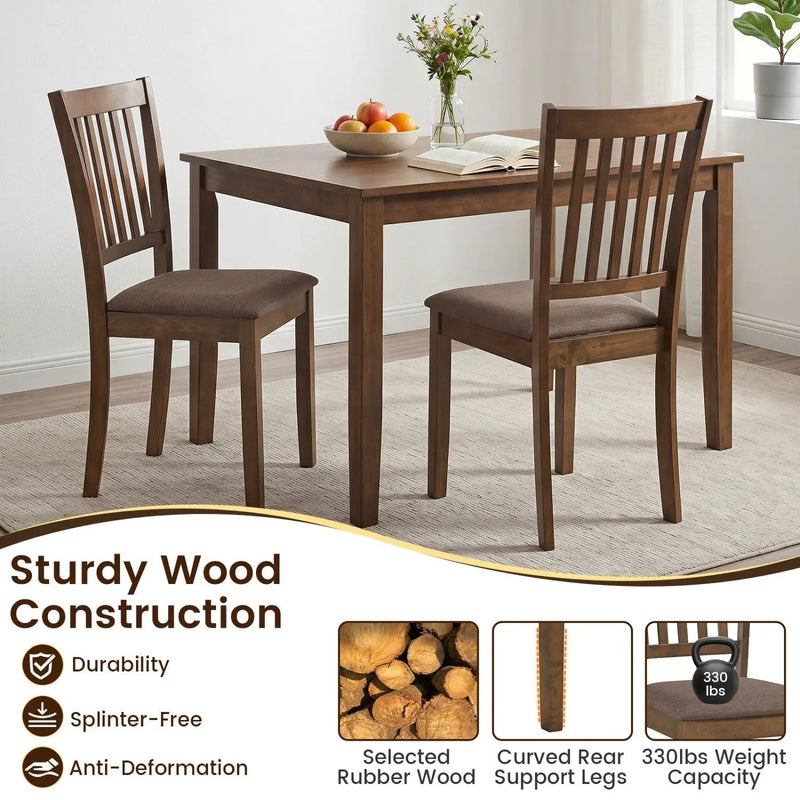 Upholstered Dining Chairs Set of 2 with Rubber Wood Frame by DirectDeals