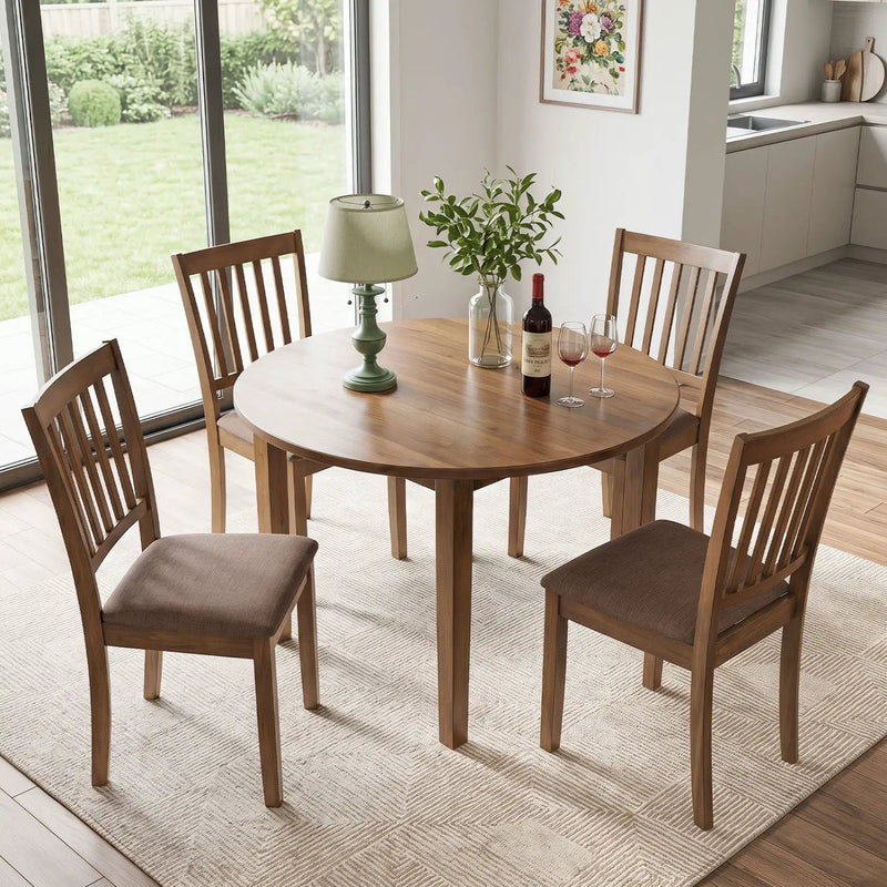 Upholstered Dining Chairs Set of 2 with Rubber Wood Frame by DirectDeals