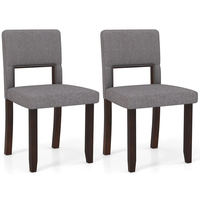 Set of 2 Wooden Dining Chair with Acacia Wood Frame Padded Seat and Back by DirectDeals