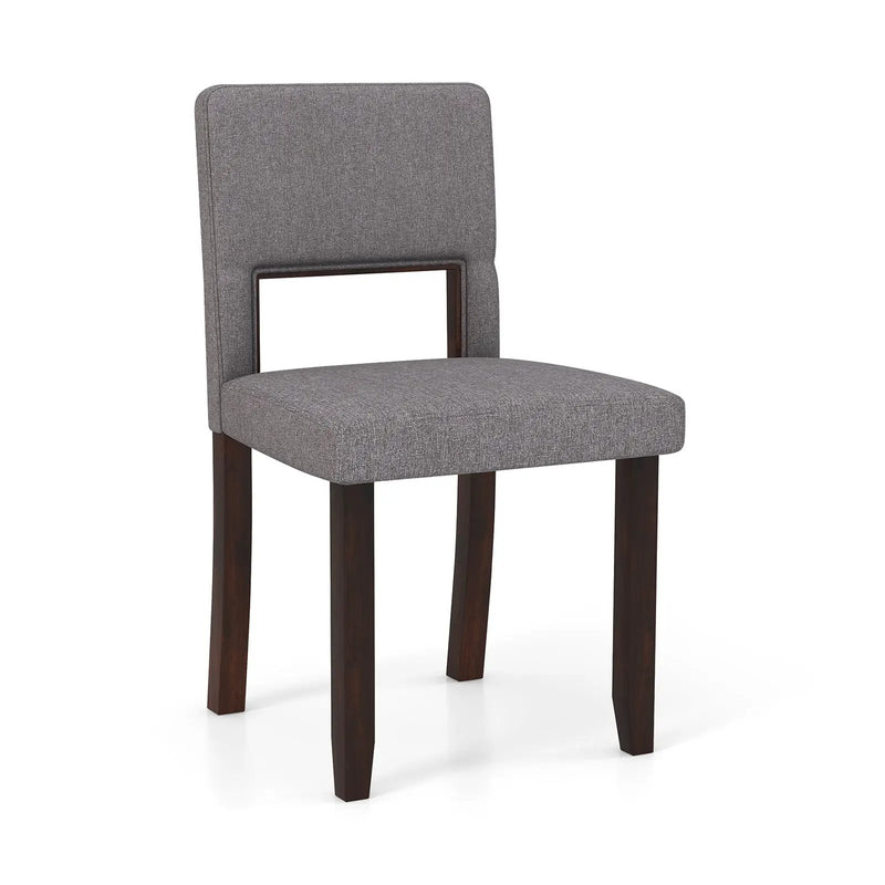 Set of 2 Wooden Dining Chair with Acacia Wood Frame Padded Seat and Back by DirectDeals