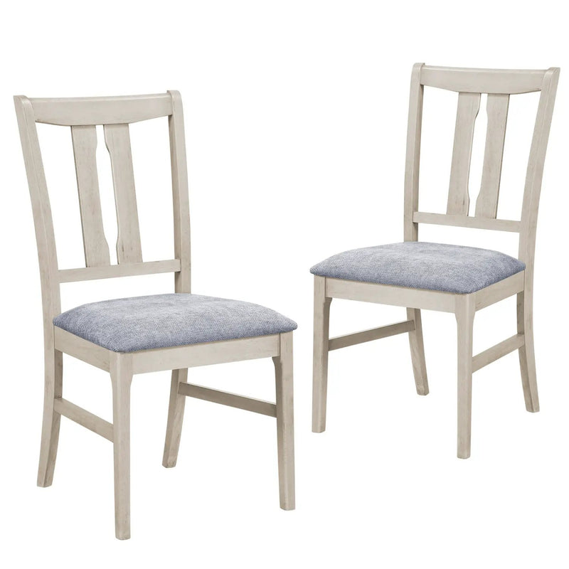 Set of 2 Wooden Upholstered Dining Chairs with High Curved Back by DirectDeals