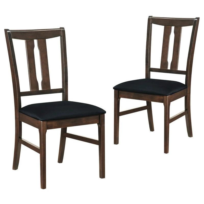 Set of 2 Wooden Upholstered Dining Chairs with High Curved Back by DirectDeals