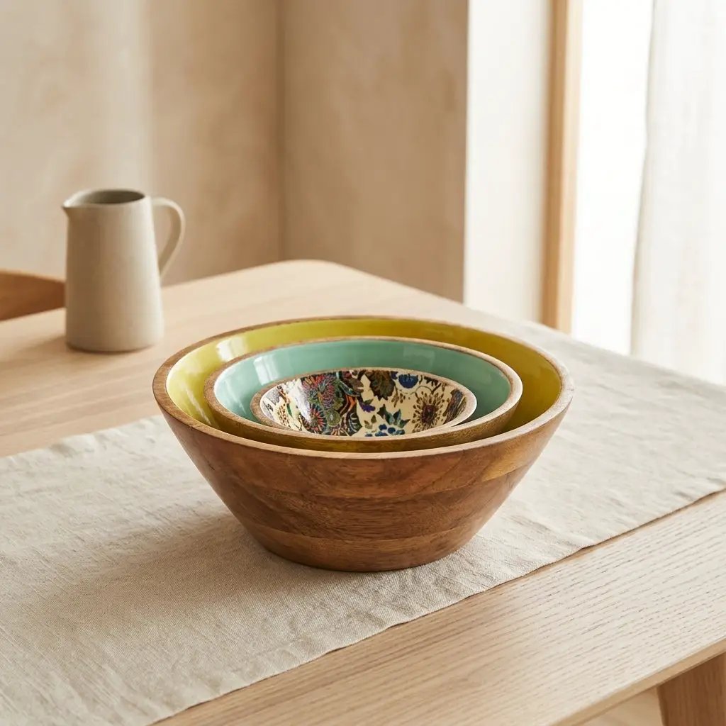 House of Avana Mango Wood Bowl Set of 3 by House Of Avana