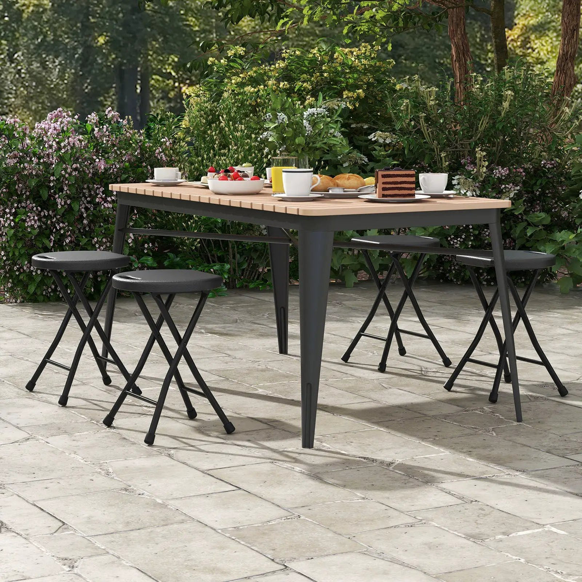 Set of 4 18 Inch Collapsible Round Stools with Handle, photo 12 of 16