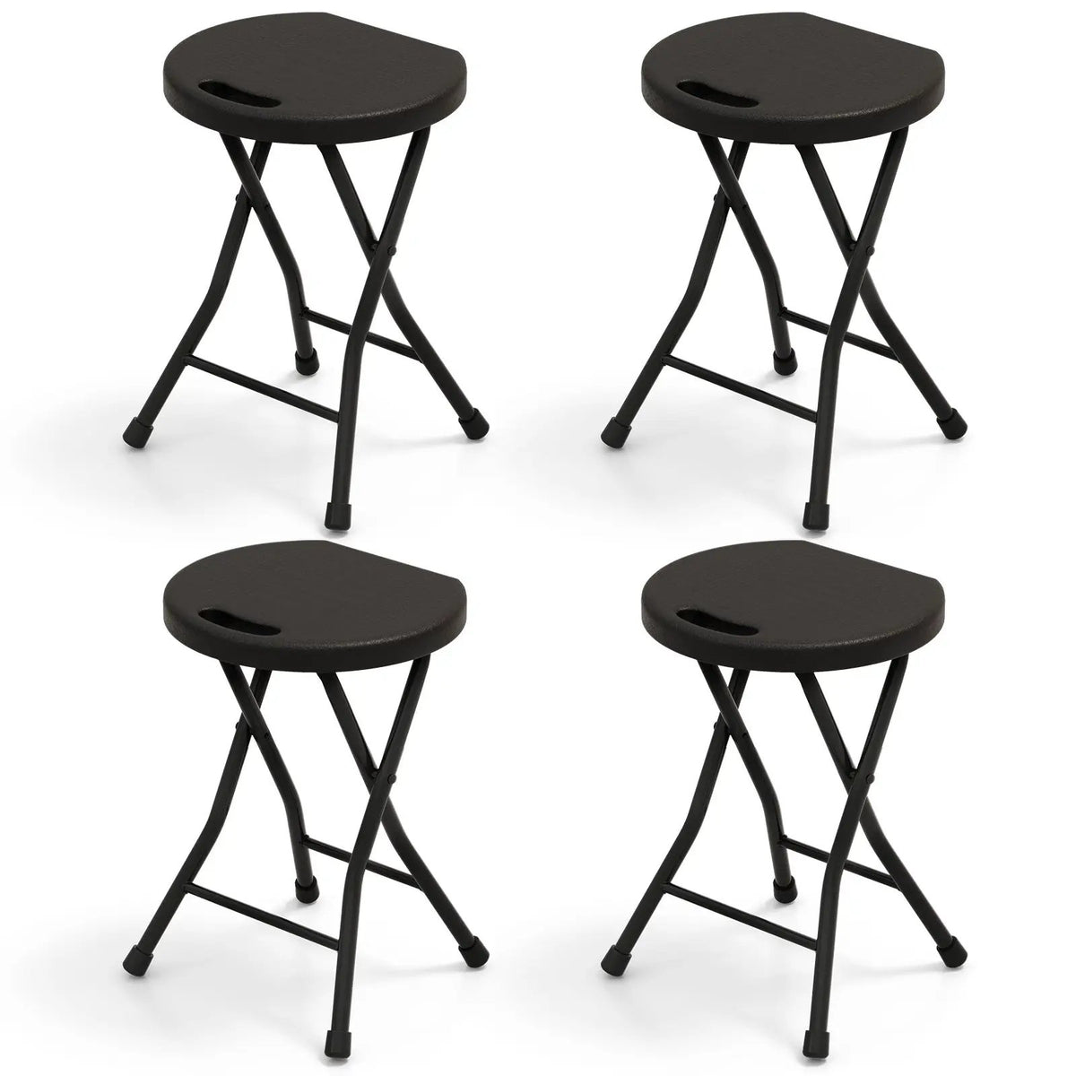 Set of 4 18 Inch Collapsible Round Stools with Handle, photo 8 of 16