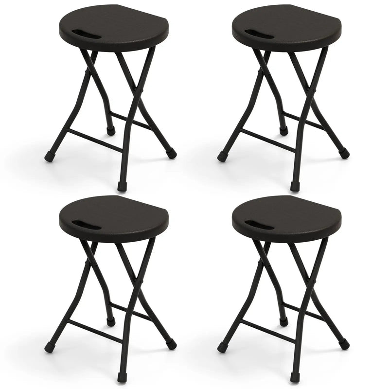 Set of 4 18 Inch Collapsible Round Stools with Handle by DirectDeals
