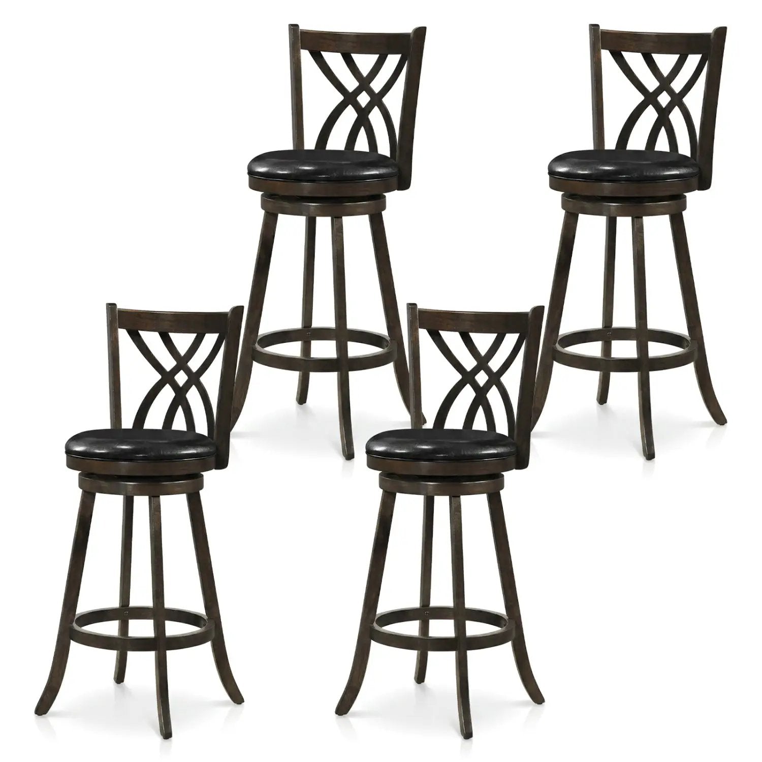 Counter Height Bar Stools Set of 4 with Swivel Seat by DirectDeals