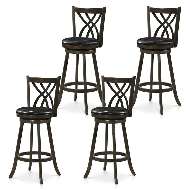 Counter Height Bar Stools Set of 4 with Swivel Seat by DirectDeals
