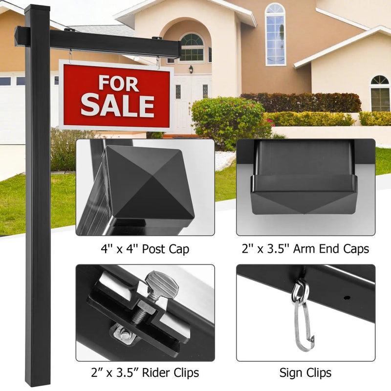 Set of 4 6 Feet Vinyl UPVC Real Estate Realtor Yard Sign Post by DirectDeals