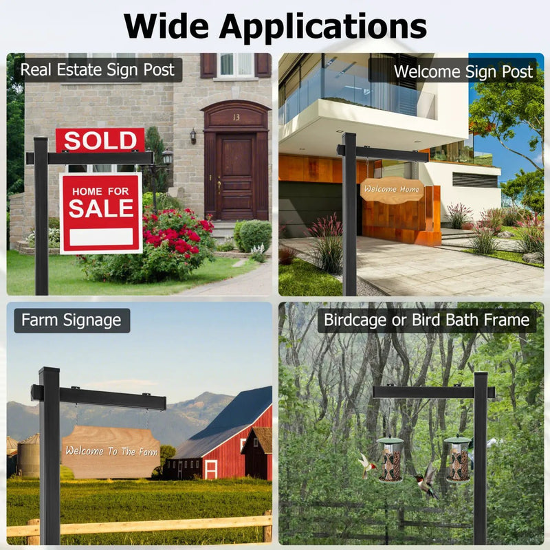Set of 4 6 Feet Vinyl UPVC Real Estate Realtor Yard Sign Post by DirectDeals