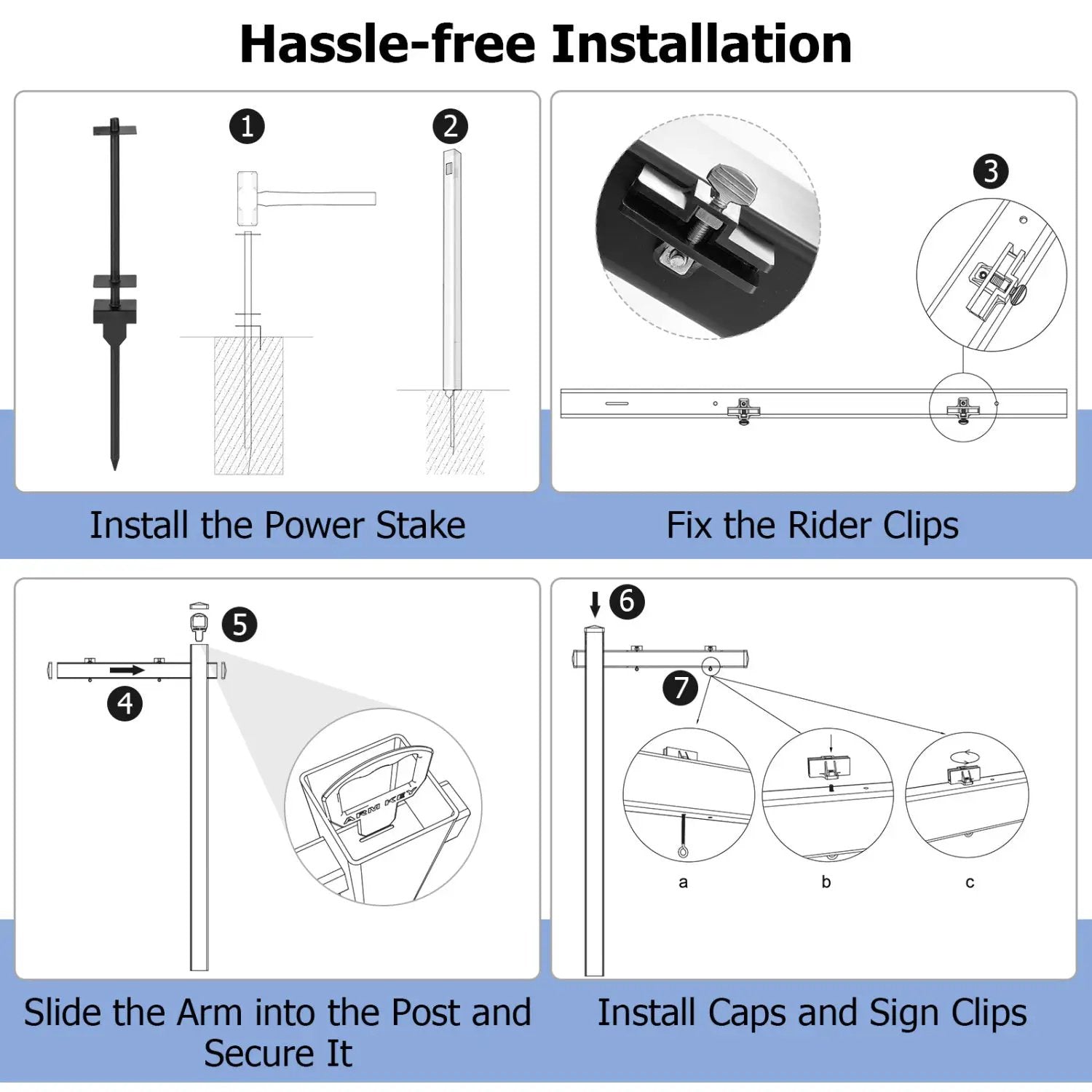 Set of 4 6 Feet Vinyl UPVC Real Estate Realtor Yard Sign Post by DirectDeals