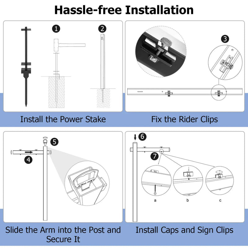 Set of 4 6 Feet Vinyl UPVC Real Estate Realtor Yard Sign Post by DirectDeals