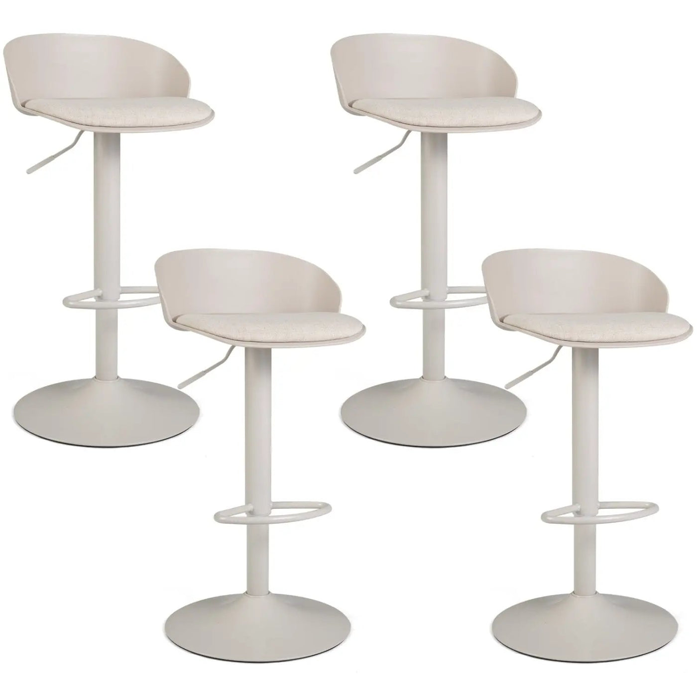 Adjustable Swivel Bar Stools Set of 4 with Back & Footrest by DirectDeals