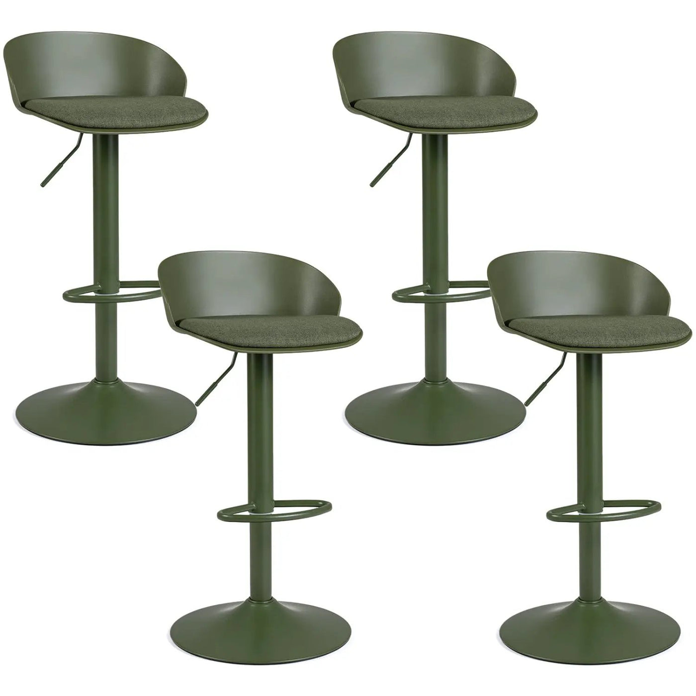 Adjustable Swivel Bar Stools Set of 4 with Back & Footrest by DirectDeals