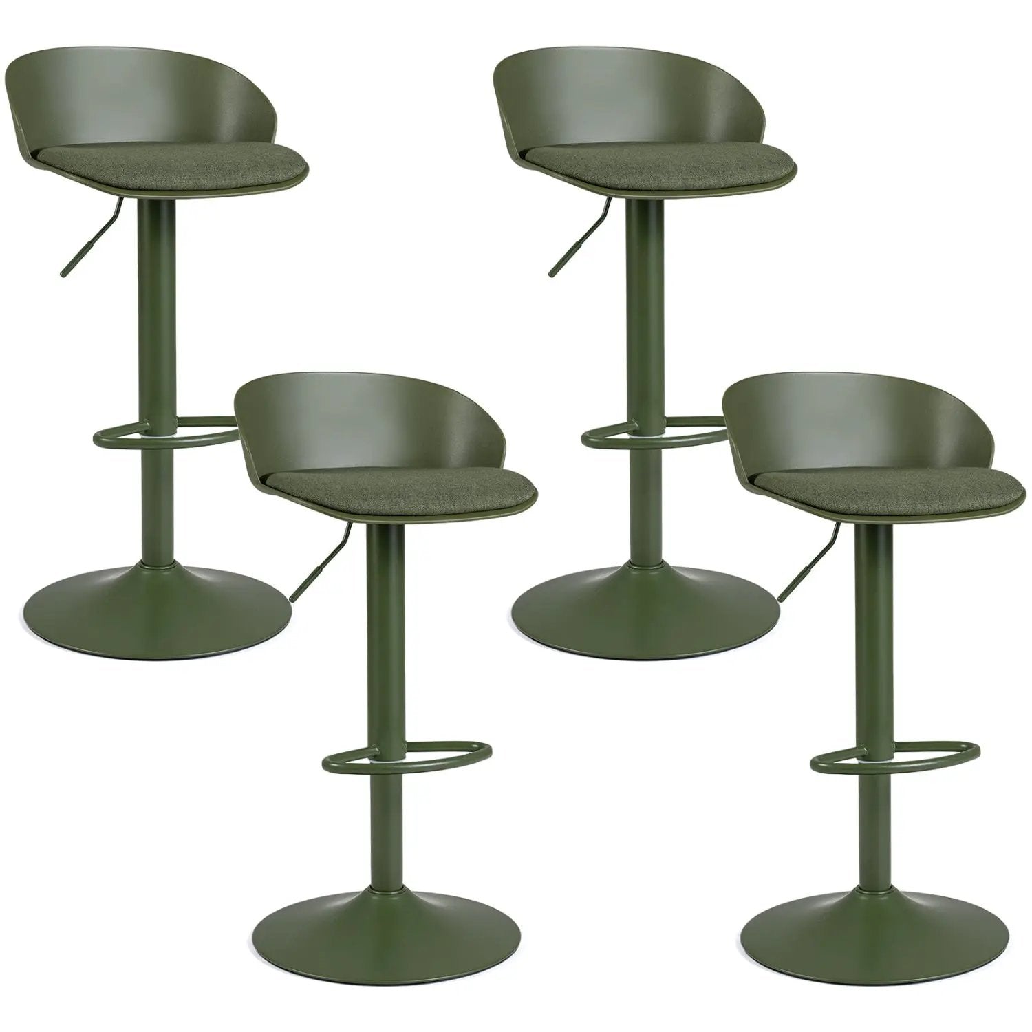 Adjustable Swivel Bar Stools Set of 4 with Back & Footrest by DirectDeals