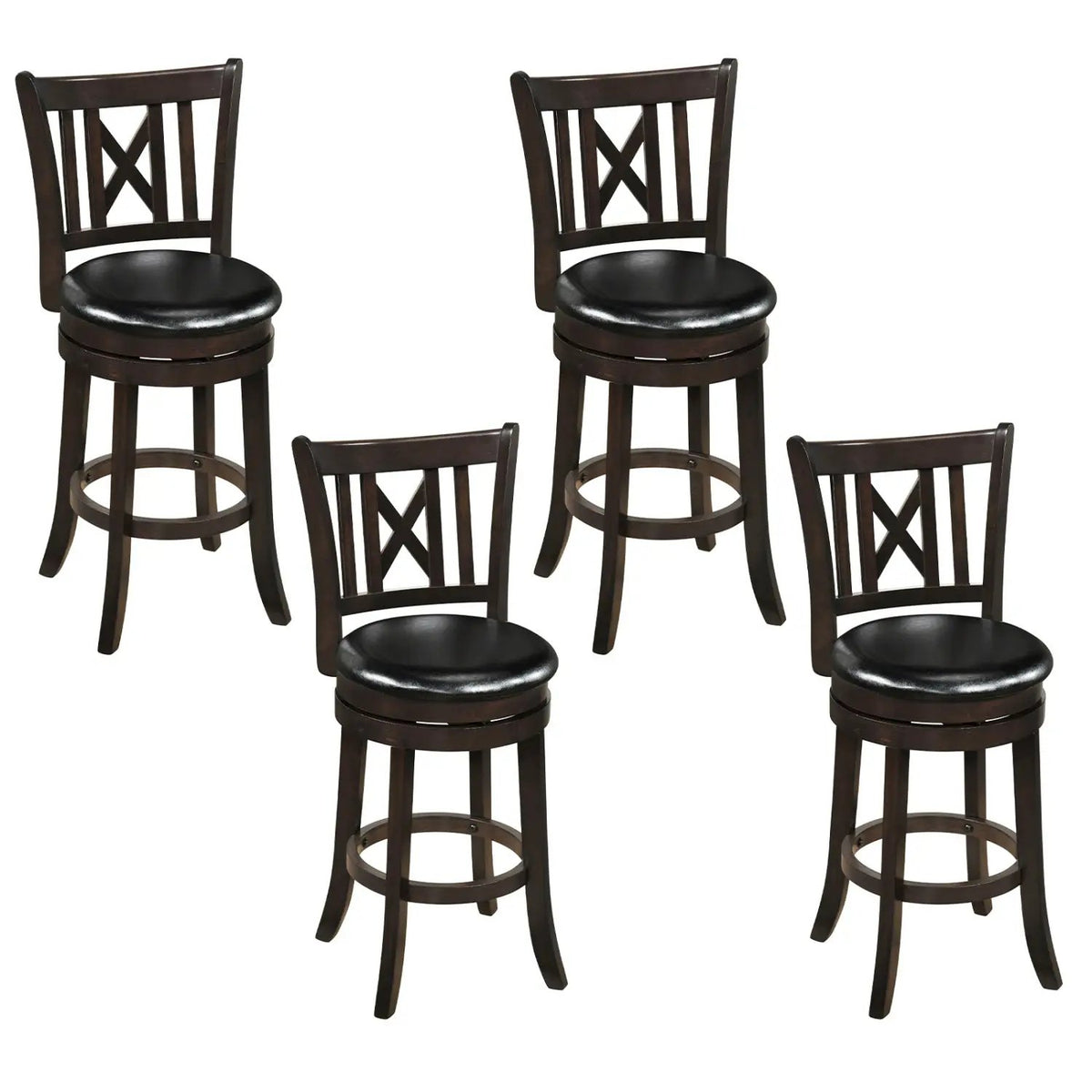 Swivel Bar Stools Set of 4 with Backrest and Footrest, photo 3 of 16