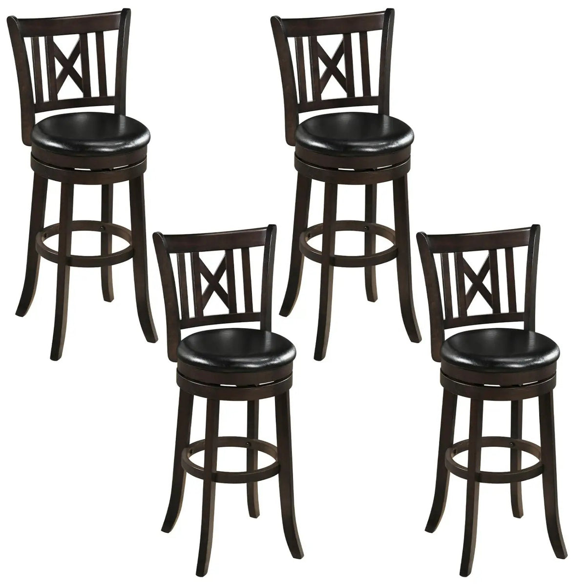 Swivel Bar Stools Set of 4 with Backrest and Footrest, photo 11 of 16