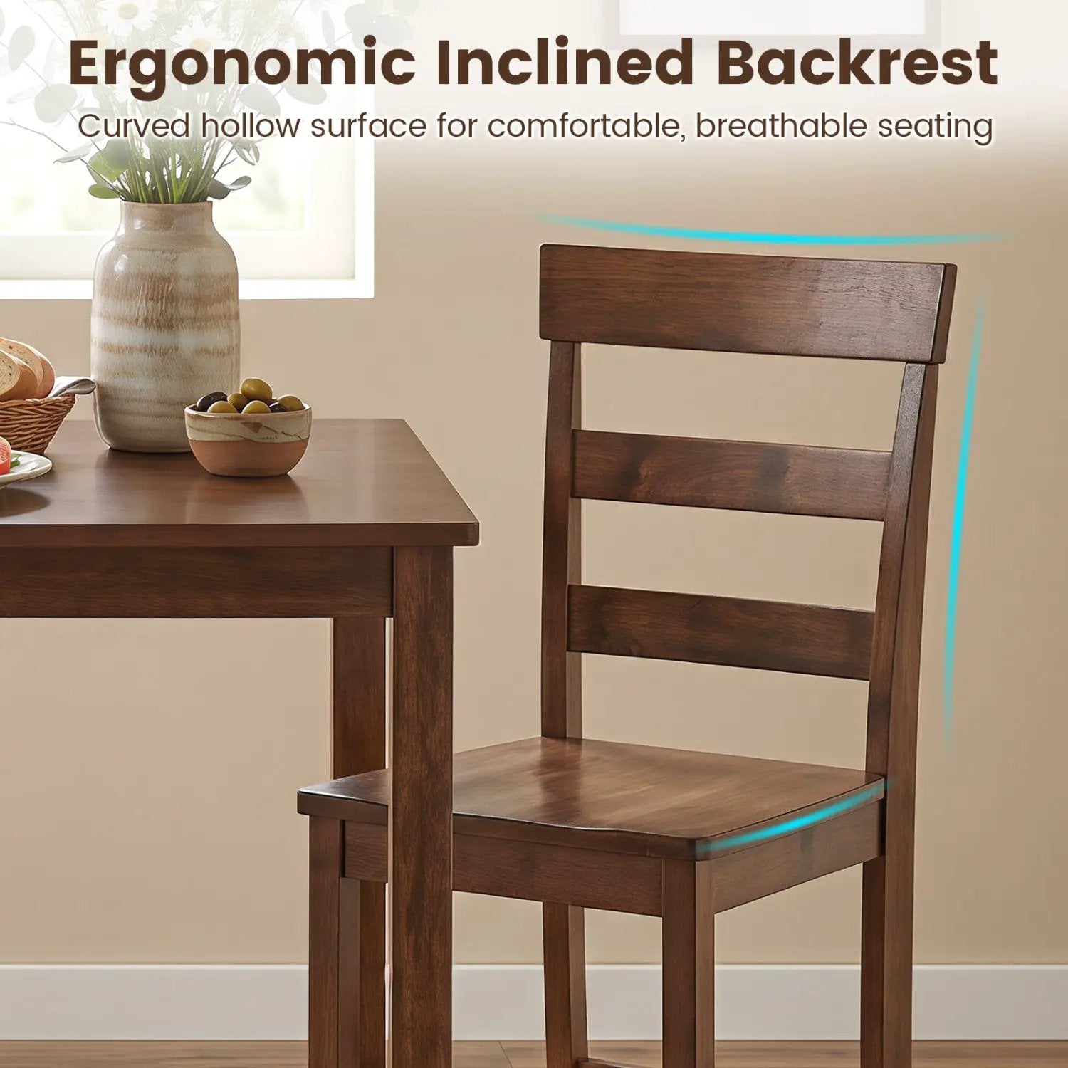 Counter Height Bar Stools Set of 2 - Rubber Wood Frame by DirectDeals