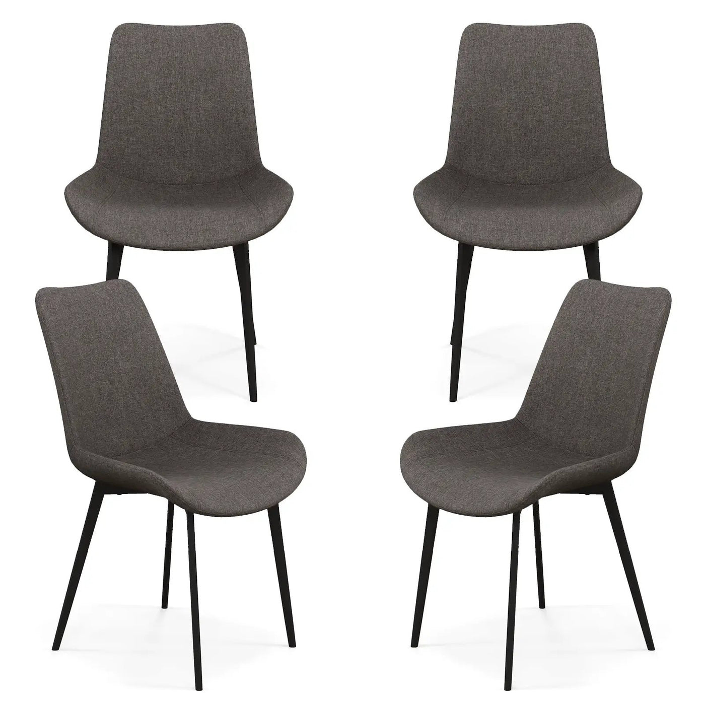 Set of 4 Dining Chair Upholstered with Metal Legs and Padded Backs by DirectDeals