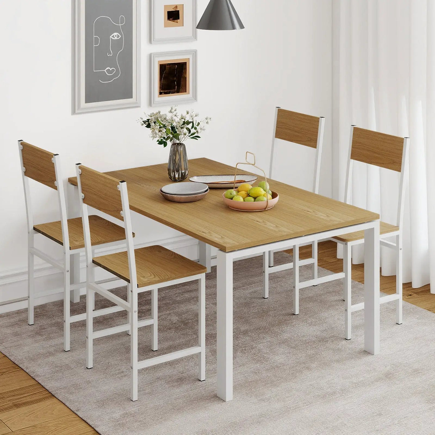 Set of 4 Dining Chairs with Metal Legs and Slanted Back by DirectDeals