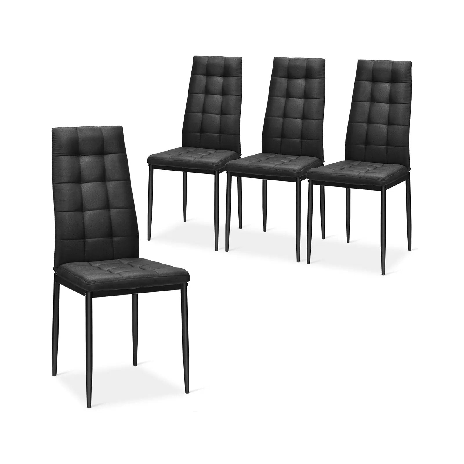 Set of 4 Fabric Dining Chairs Set with Upholstered Cushion and High Back by DirectDeals