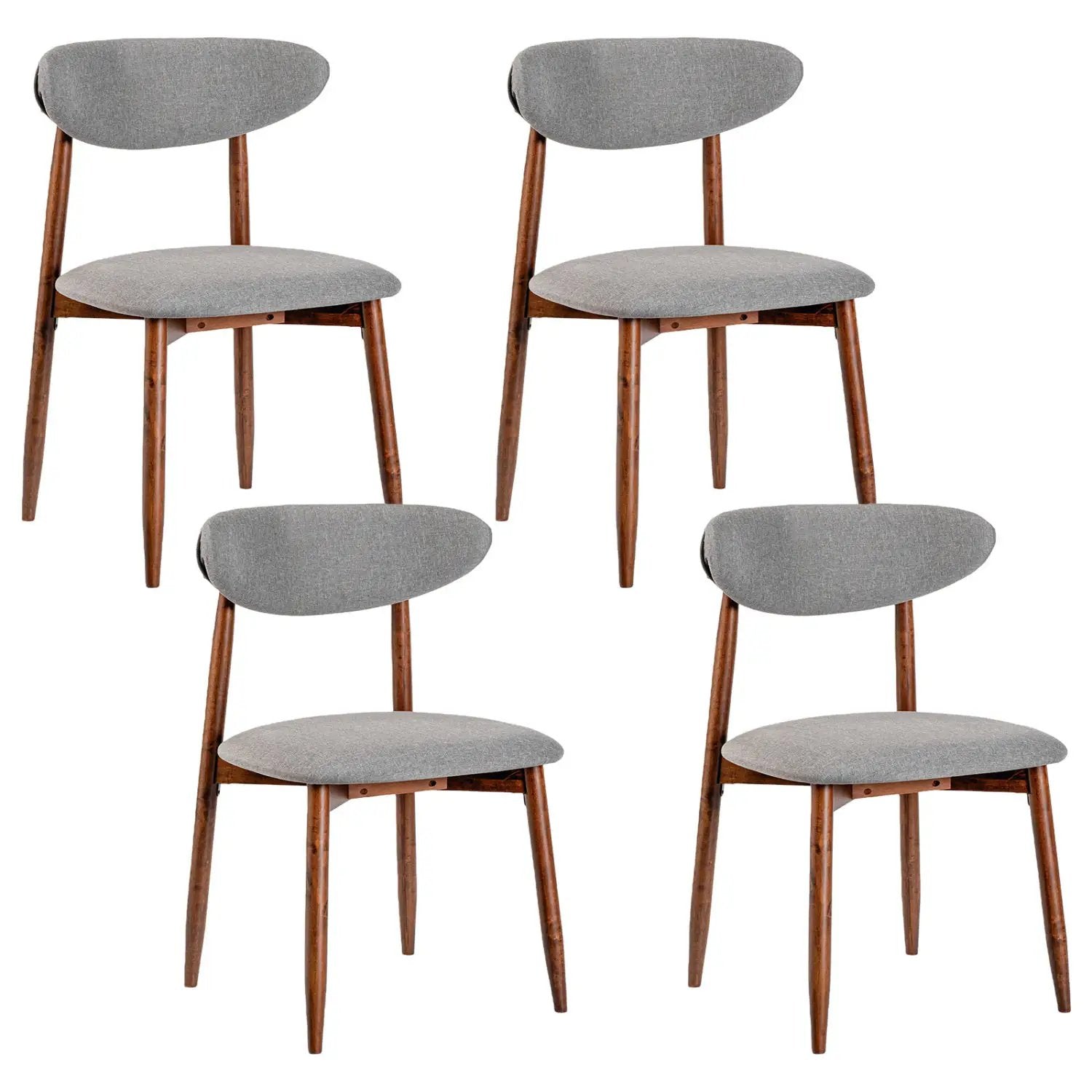 Upholstered Dining Chairs Set of 4 with Curved Backs by DirectDeals