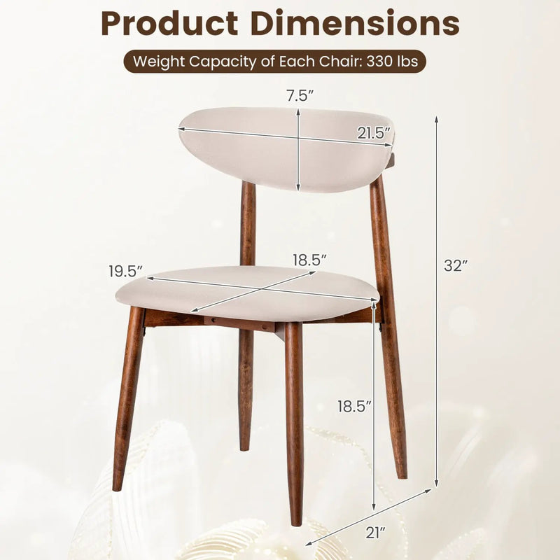 Upholstered Dining Chairs Set of 4 with Curved Backs by DirectDeals