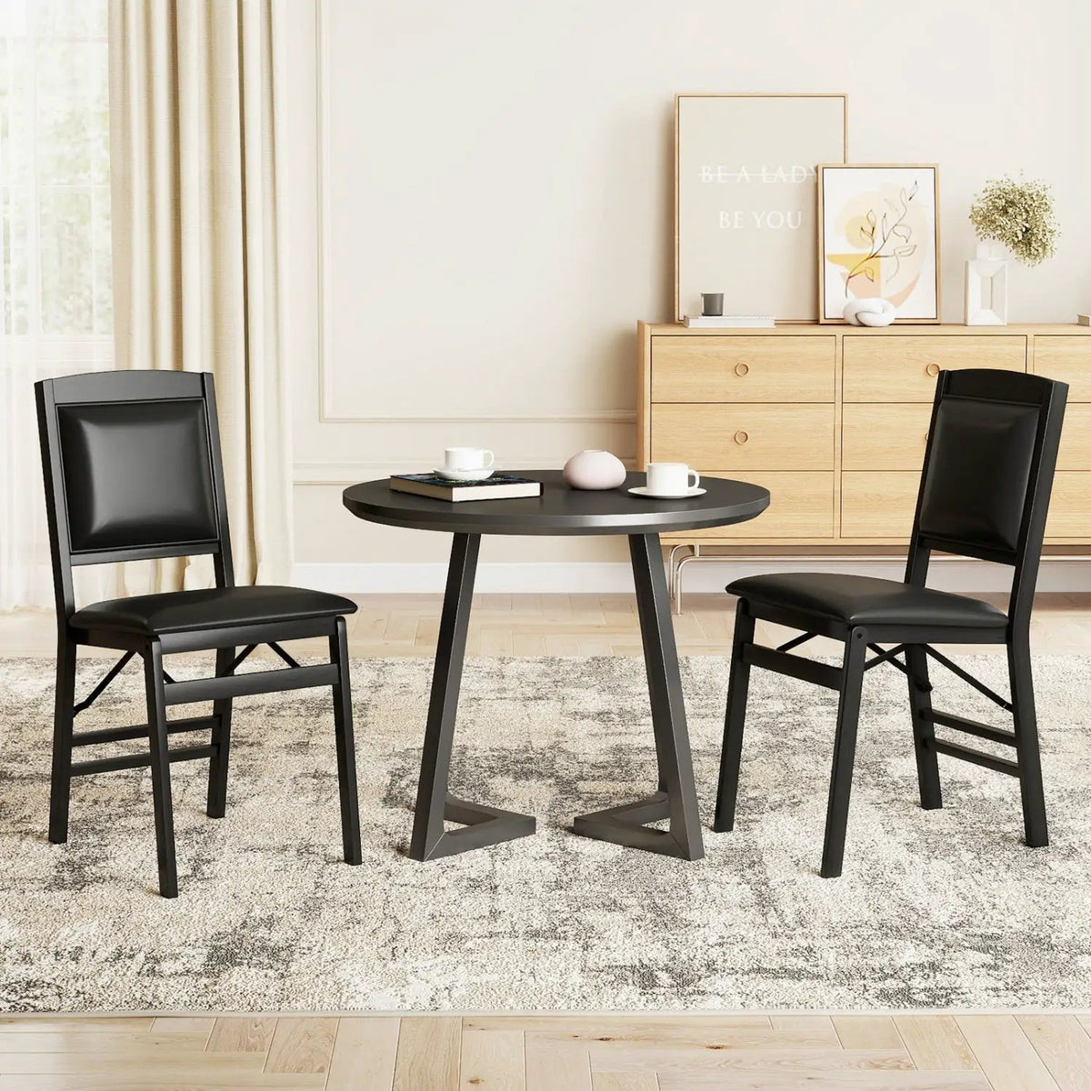 Set of 4 Folding Dining Chairs with Padded Seat and High Backrest, photo 4 of 16