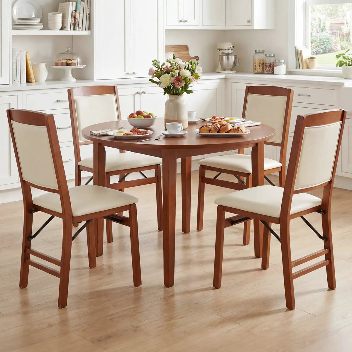 Set of 4 Folding Dining Chairs with Padded Seat and High Backrest, photo 10 of 16