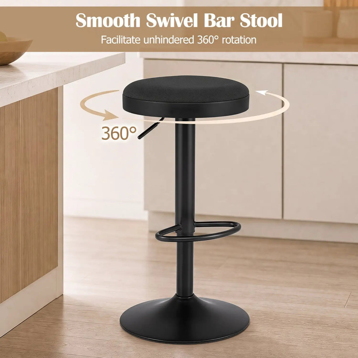 Adjustable Swivel Bar Stools Set of 4 with Padded Seats by DirectDeals