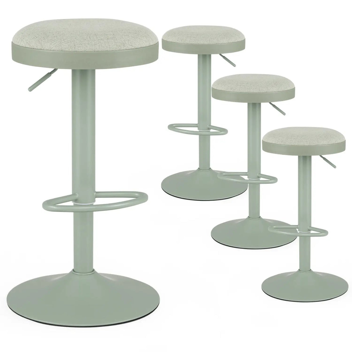 Adjustable Swivel Bar Stools Set of 4 with Padded Seats by DirectDeals