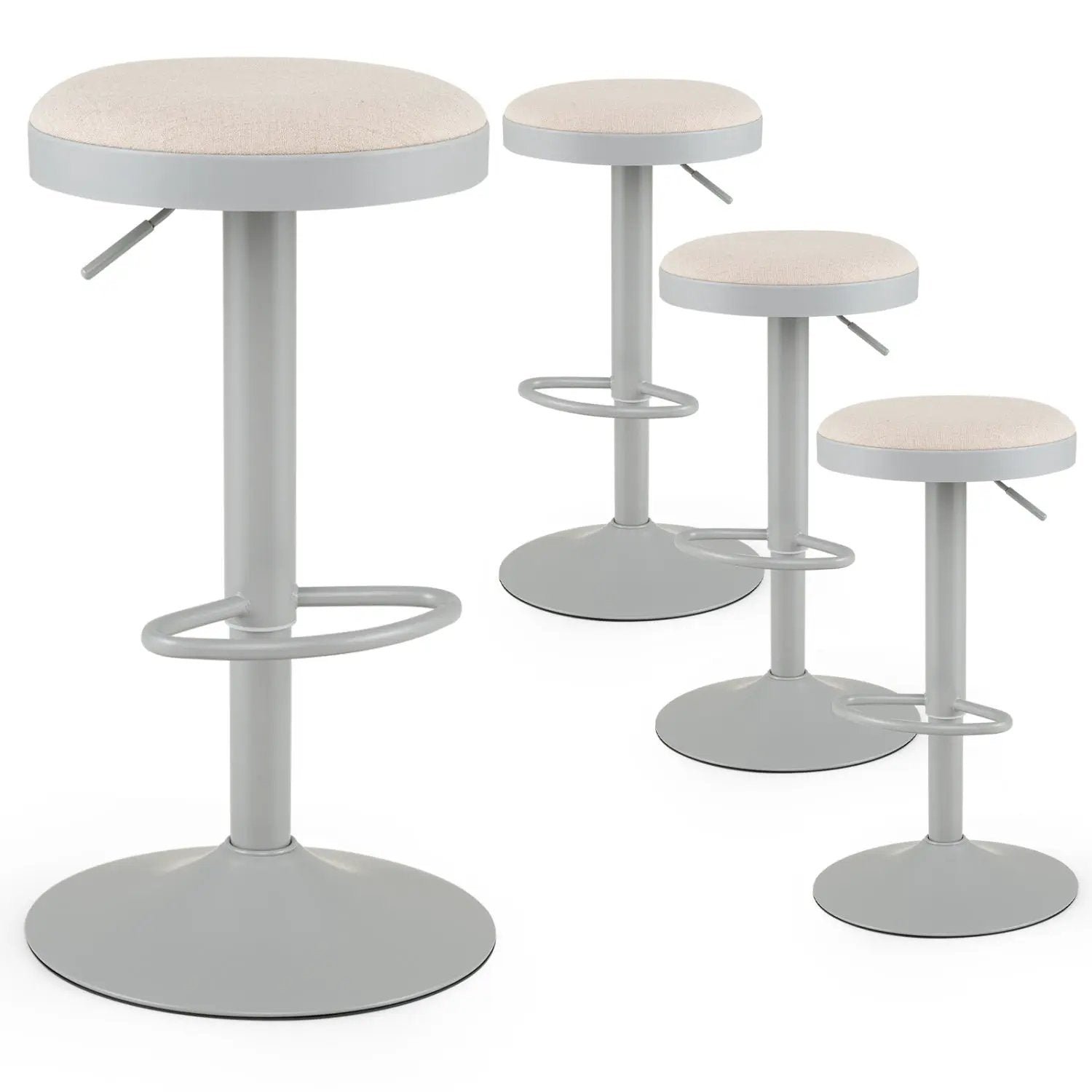 Adjustable Swivel Bar Stools Set of 4 with Padded Seats by DirectDeals