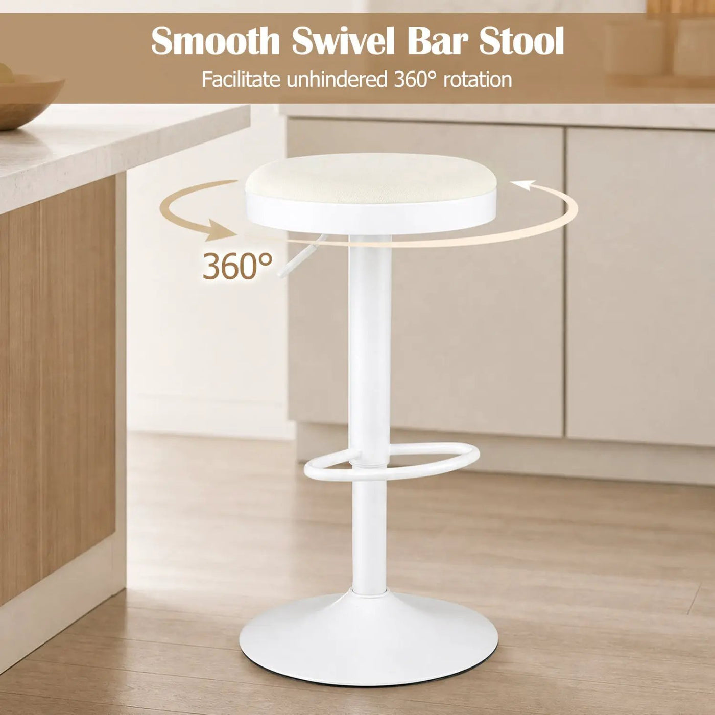 Adjustable Swivel Bar Stools Set of 4 with Padded Seats by DirectDeals