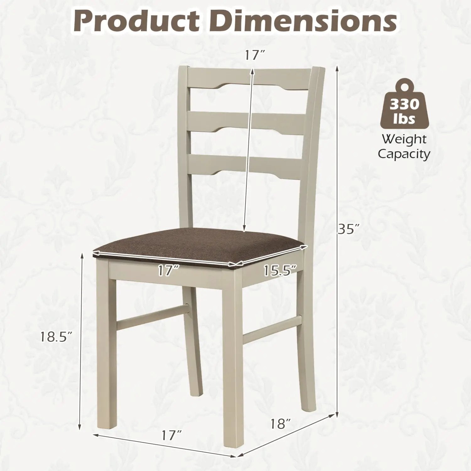 Upholstered Dining Chairs Set of 4 with Wood Frame by DirectDeals