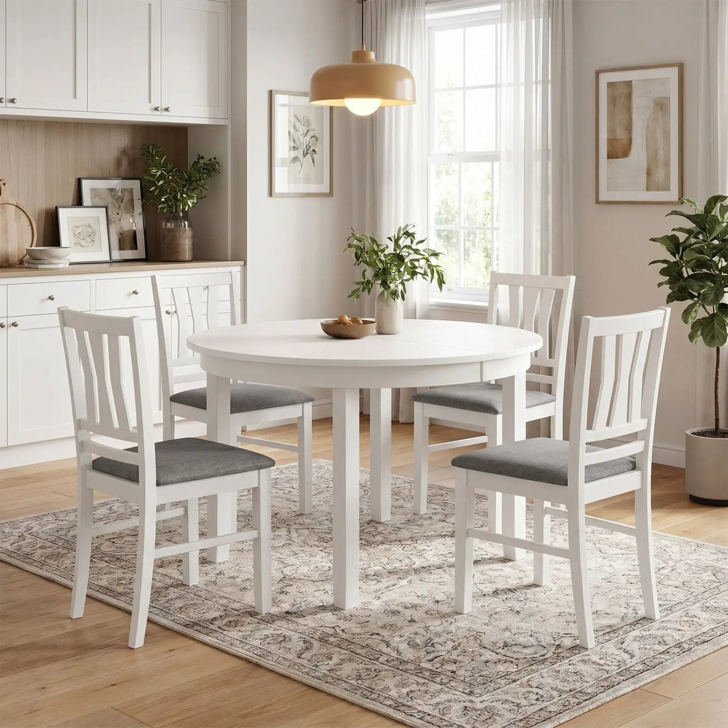 Upholstered Dining Chairs Set of 4 with Wood Frames by DirectDeals