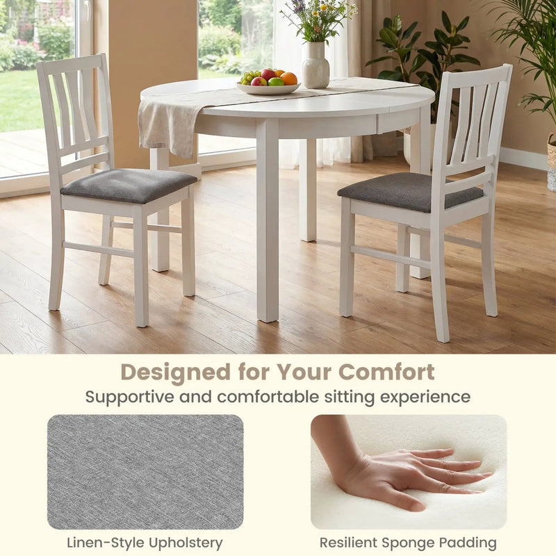 Upholstered Dining Chairs Set of 4 with Wood Frames by DirectDeals