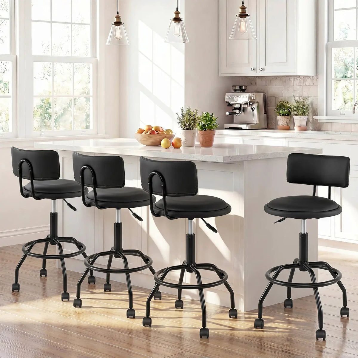 Swivel Bar Stool with Backrest - Height Adjustable, photo 17 of 24