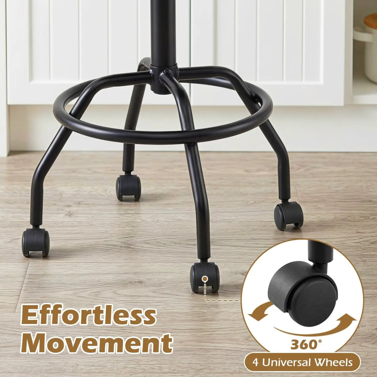 Swivel Bar Stool with Backrest - Height Adjustable, photo 23 of 24